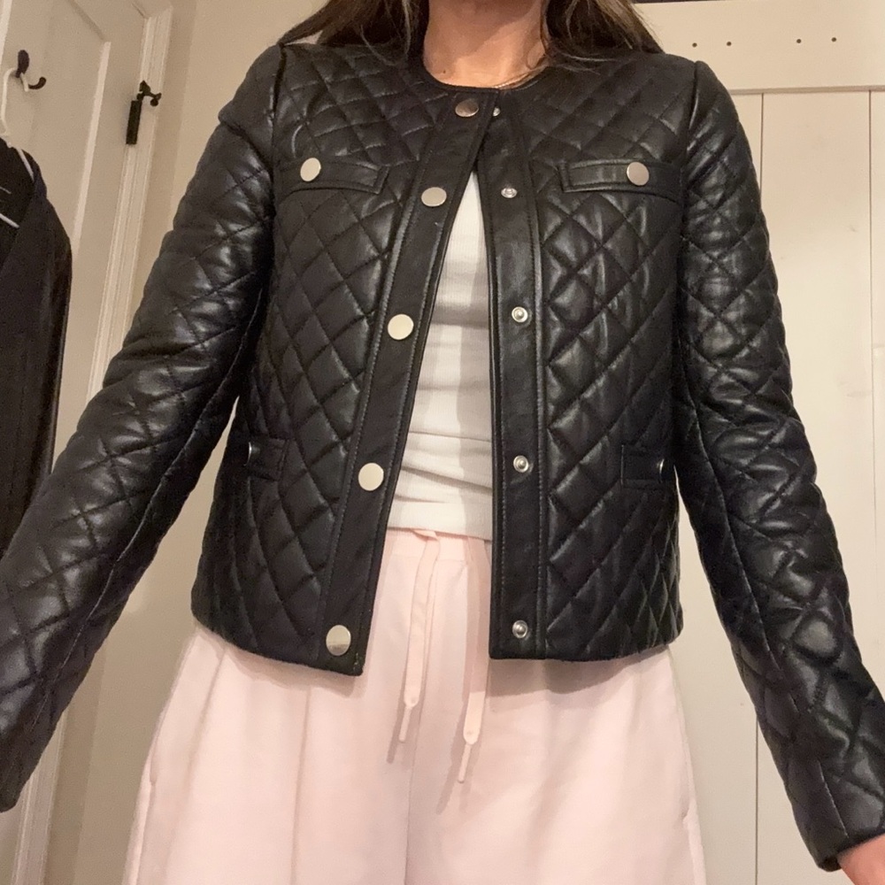 NWT Maje Quilted Leather Jacket - Picture 10 of 10